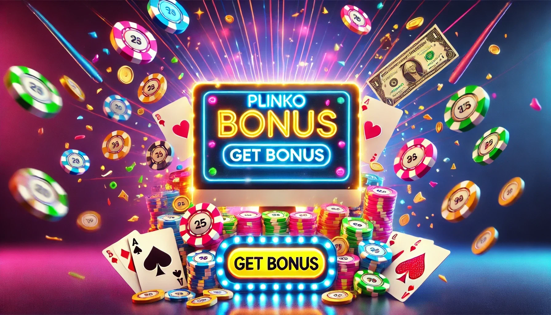 Plinko Casino Game Bonus reklamjuostė.